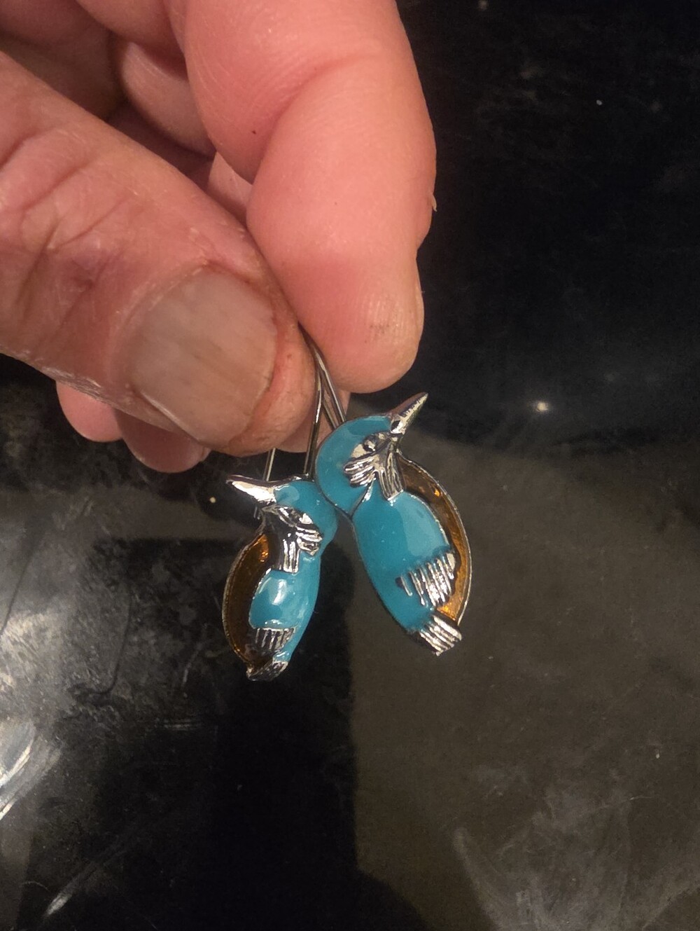 New Blue Hummingbird Earrings Never Worn No Tags